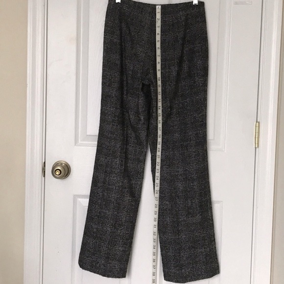 Boucle Plaid Talbots High Waist Straight Wide Leg Wool Pants - Picture 4 of 8
